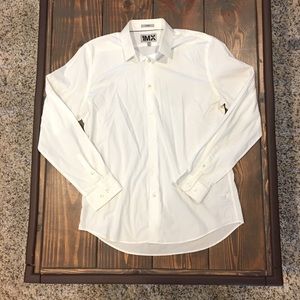 Express 1MX Fitted White Dress Shirt
